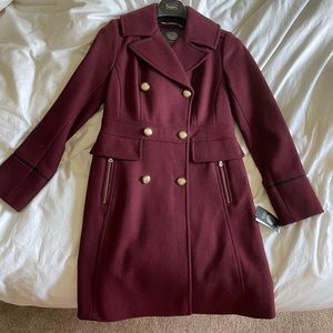 Vince Camuto new with tags burgundy wool winter dress coat